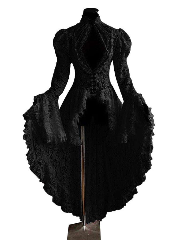 Robe victorienne blanche en dentelle à manches gigot des années 1980