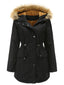 Manteau Années 50 Garnie de Fourrure Synthétique à Boucle