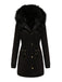 Manteau Années 50 Garnie de Fourrure Synthétique à Boucle