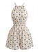Combishort Halter Sans Manches Smockée Beige Années 1950 4