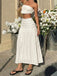 Bohème Texturé Smockéé Maxi Jupe Beige Années 1970 3