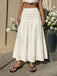 Bohème Texturé Smockéé Maxi Jupe Beige Années 1970 2