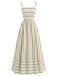 Robe trapèze rayée à fines bretelles des années 1930 - robe vintage, mode rétro, rockabilly