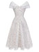 Beige 1940s Lace Dress