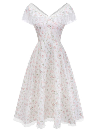 Beige Lace Midi Dress