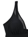 Maillot de Bain Floral Filet Col V Profond Noir Années 1940 4