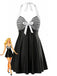 Rayée Dos-Nu Nœud Tankini Ensemble Noire Années 1940