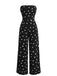 Combinaison Bustier à Jambes Larges à Pois Noire Années 1950