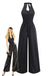 Combinaison Jambes Larges Halter Sans Manches à Rayures Boutonné Noir Années 50