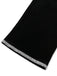 Black fabric with silver trim on a white background