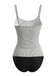 Rayé Bretelles Spaghetti Tankini Ensemble Noire Années 1950 3