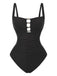 Froncé Découpé Tummy Control Maillot de Bain Une Pièce Années 1950 10