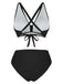 Vintage wrap bikini with crisscross top and high waist bottoms in 1950s retro style