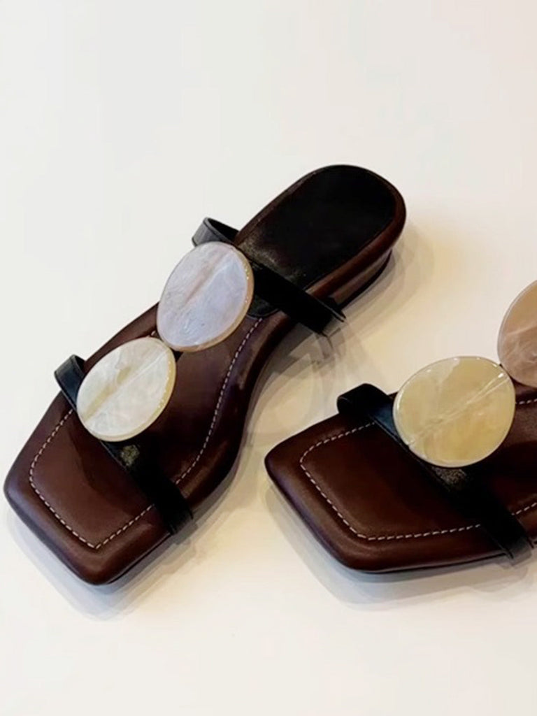 Sandales Plates Vintage en Paille avec Nœud