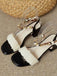 Sandales à Talons Hauts avec Bride de Cheville Noir & Blanc