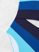 Bleu Asymétrique Rayé Blocs de Couleur Maillot de Bain Une Pièce Années 1940 7