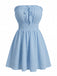 Uni Bustier Mini Robe Bleue Années 1940 2