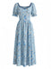 Robe Évasée Imprimée Florale avec Ceinture à la Taille années '50 2