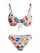 Ensemble Bikini Corail Étoile de Mer Imprimé Bleu Années 1950 2