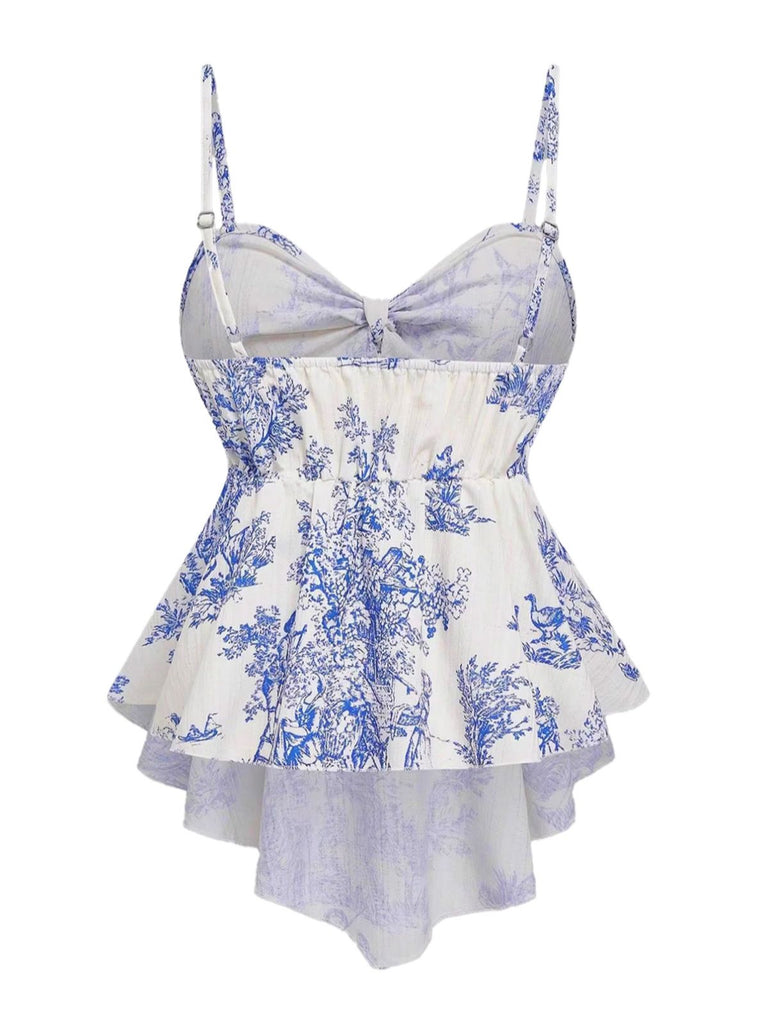 Rose Pêche Maillot de Bain Une Pièce Uni à Volants Dos Nu années '40 2