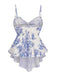 Rose Pêche Maillot de Bain Une Pièce Uni à Volants Dos Nu années '40 2