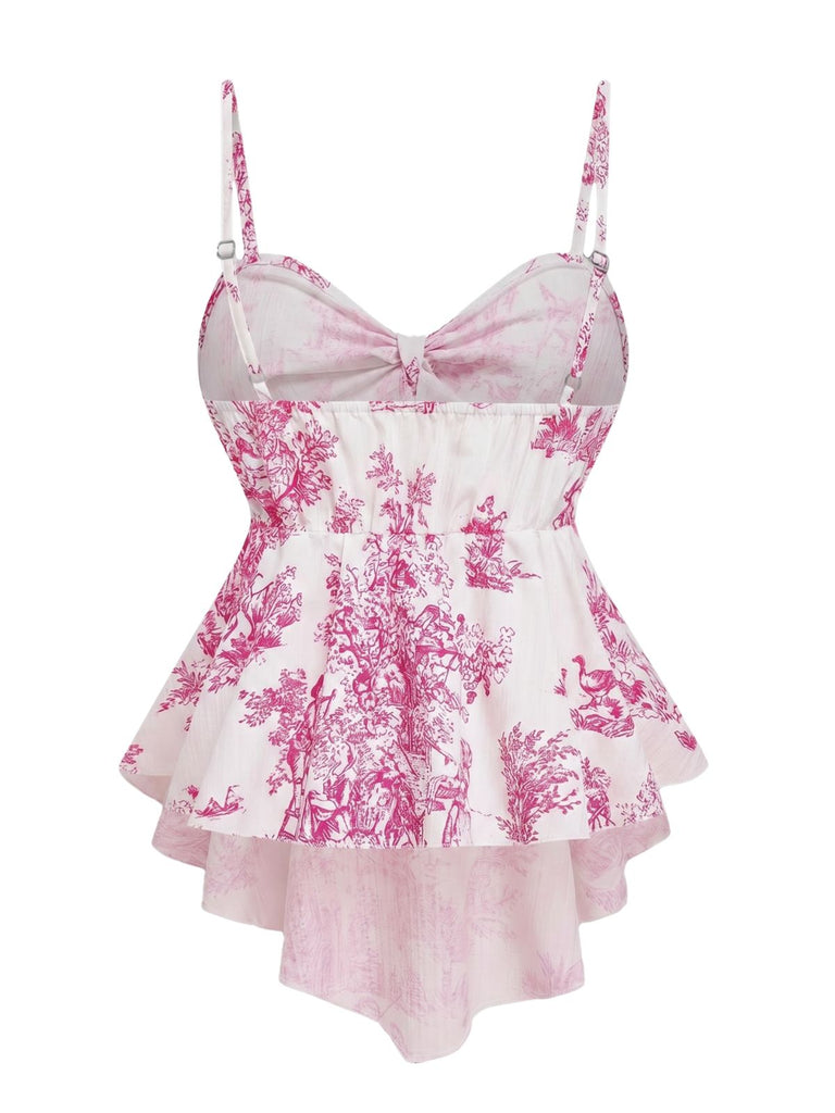 Rose Pêche Maillot de Bain Une Pièce Uni à Volants Dos Nu années '40 8