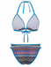 Bohème Géométrique Tricot Halter Ensemble Bikini Années 1970 13