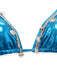 Bleu Métallisé Coquillage Halter Ensemble Bikini Années 1980 4