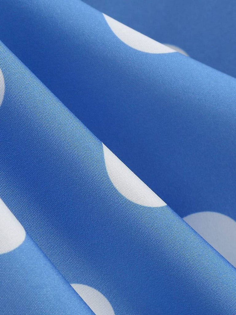 Robe sans manches à pois et col Claudine années 1950