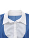 Blue shirt with white collar and buttons on a white background