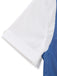 Close-up of a white shirt with blue trim on a white background