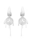 Boucles d'oreilles pendantes blanche perle cuivre pompon années 1930