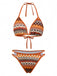 Bohème Géométrique Tricot Halter Ensemble Bikini Années 1970 2