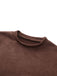 Robe marron manches longues col roulé court avec ceinture années 1970