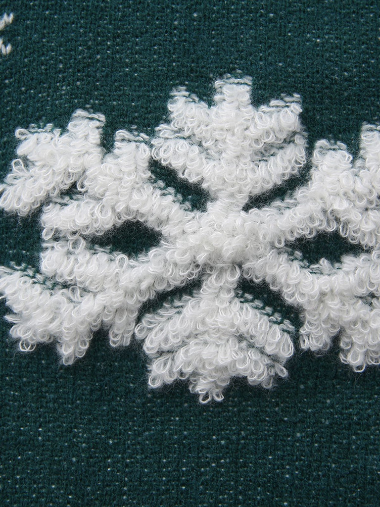 Pull à col roulé en polaire à motif flocon de neige années 1940