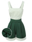 [Prévente] 2PCS Camisole courte à pois verte et short plissé des années 1950