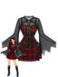 Robe d'Halloween carreaux et bretelles fines ensemble d'accessoires années 1950