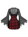 Robe d'Halloween carreaux et bretelles fines ensemble d'accessoires années 1950