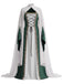 2PCS Robe de costume d'Halloween cour médiévale et châle dos nu années 1980