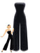 Combinaison bustier noire avec bordure argentée sur fond blanc
