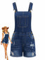 Combishort salopette jean stretch déchiré 1970s