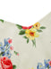 [Prévente] Robe Crème Imprimé Floral Col Carré Années 1940