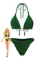 Ensemble bikini vert à paillettes étoiles mer années 1940
