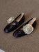 Chaussures Mary Jane Plates en Fausse Peau d'Agneau avec Fleurs 3D Amovibles 4