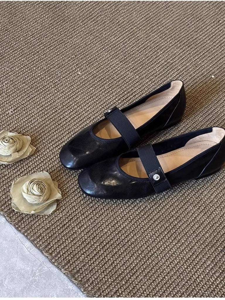 Chaussures Mary Jane Plates en Fausse Peau d'Agneau avec Fleurs 3D Amovibles 6