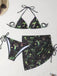 Gothique Champignon Crâne Dos-Nu Résille Ensemble Bikini Verte Années 1960 4
