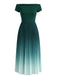 Green dress with a gradient effect on a white background