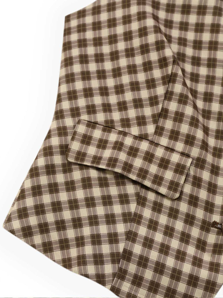 Gilet marron à carreaux vichy des années 1930