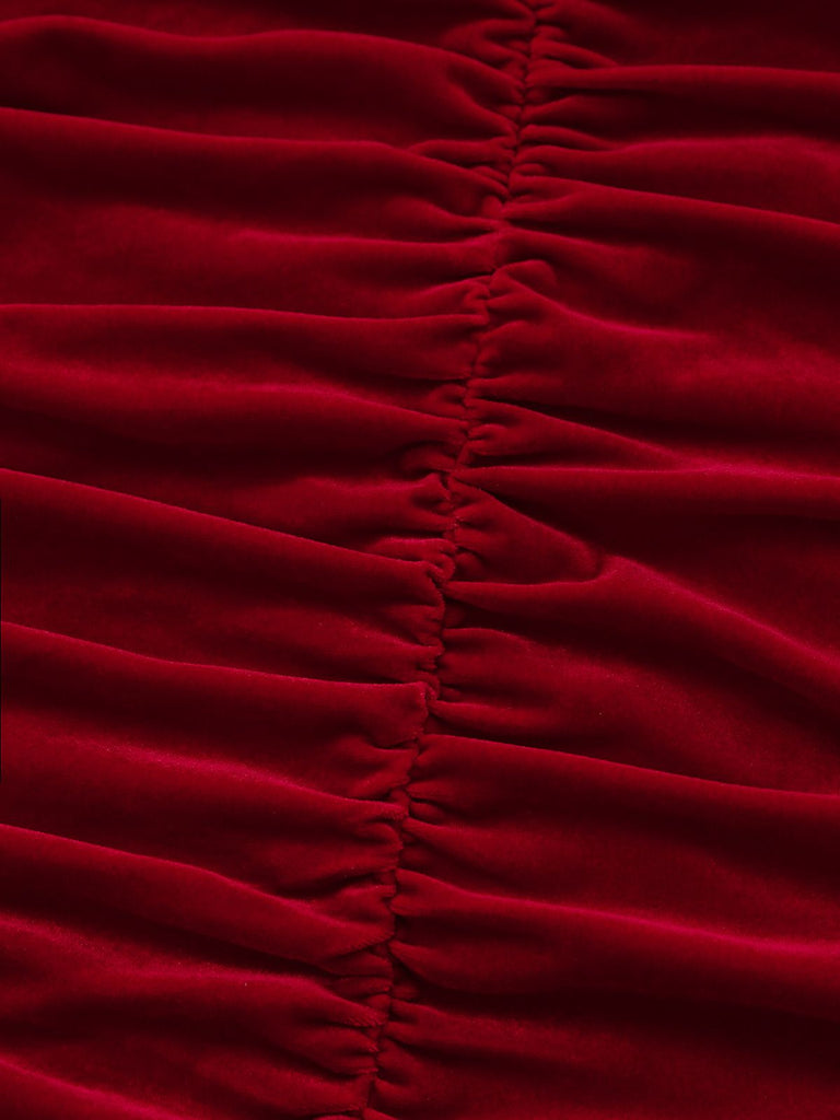 [Prévente] Robe courte rouge velours corset années 1980s