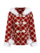 [Prévente] Manteau polaire à carreaux rouge avec col en fourrure années 1940